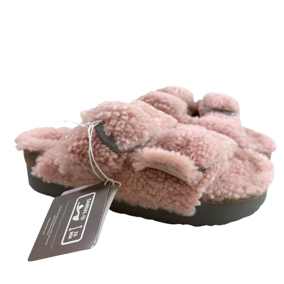 Birkenstock Papillio Arizona Big Buckle Slides in Teddy Crystal Rose Size 37/ L6 - Picture 4 of 16